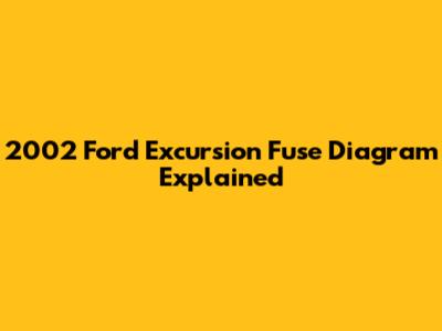 2002 Ford Excursion Fuse Diagram Explained
