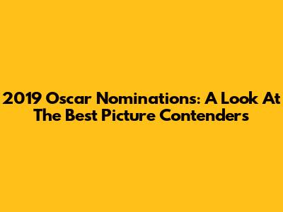 2019 Oscar Nominations: A Look At The Best Picture Contenders