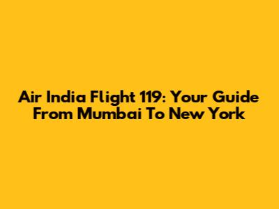 Air India Flight 119: Your Guide From Mumbai To New York