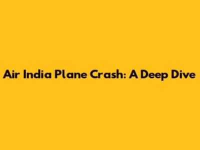 Air India Plane Crash: A Deep Dive