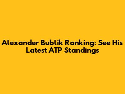 Alexander Bublik Ranking: See His Latest ATP Standings