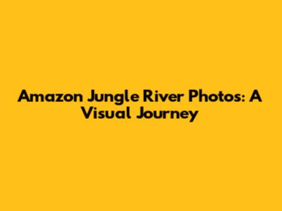 Amazon Jungle River Photos: A Visual Journey