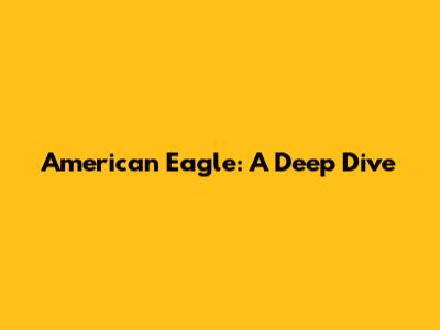 American Eagle: A Deep Dive