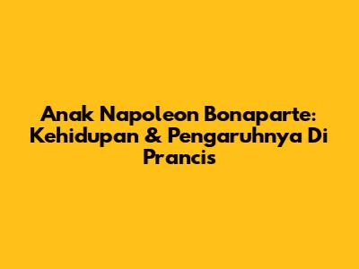 Anak Napoleon Bonaparte: Kehidupan & Pengaruhnya Di Prancis