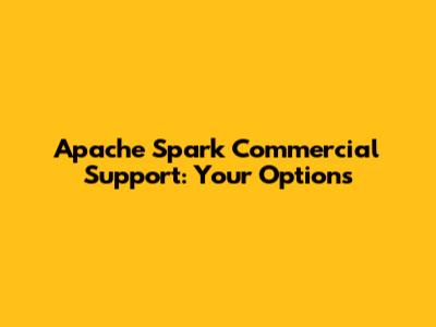Apache Spark Commercial Support: Your Options