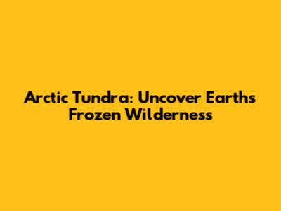 Arctic Tundra: Uncover Earth's Frozen Wilderness