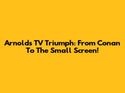 Arnold's TV Triumph: From Conan To The Small Screen!