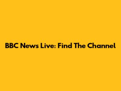 BBC News Live: Find The Channel
