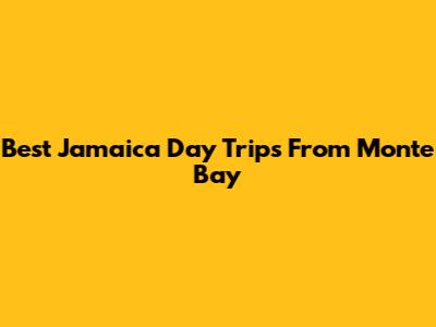 Best Jamaica Day Trips From Monte Bay
