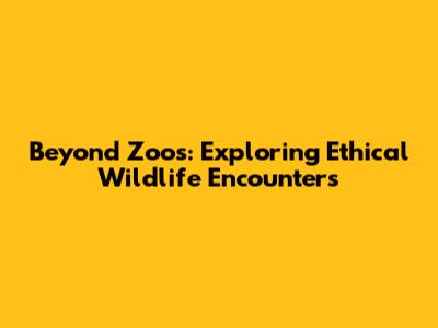 Beyond Zoos: Exploring Ethical Wildlife Encounters