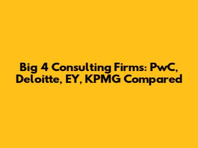 Big 4 Consulting Firms: PwC, Deloitte, EY, KPMG Compared