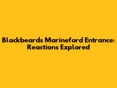 Blackbeard's Marineford Entrance: Reactions Explored