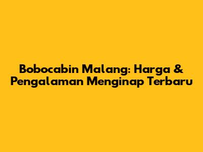 Bobocabin Malang: Harga & Pengalaman Menginap Terbaru