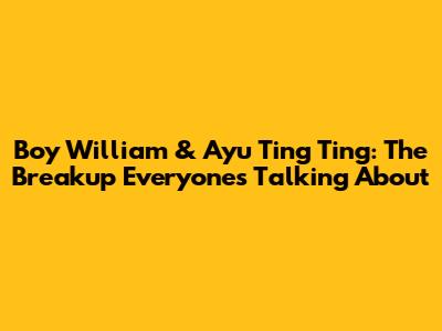 Boy William & Ayu Ting Ting: The Breakup Everyone's Talking About