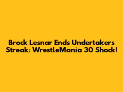 Brock Lesnar Ends Undertaker's Streak: WrestleMania 30 Shock!