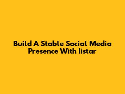 Build A Stable Social Media Presence With Iistar