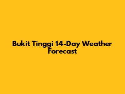 Bukit Tinggi 14-Day Weather Forecast
