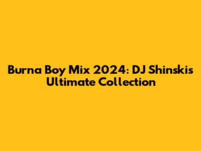 Burna Boy Mix 2024: DJ Shinski's Ultimate Collection