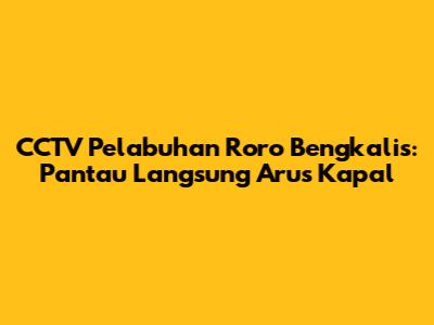 CCTV Pelabuhan Roro Bengkalis: Pantau Langsung Arus Kapal