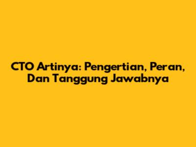 CTO Artinya: Pengertian, Peran, Dan Tanggung Jawabnya