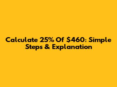 Calculate 25% Of $460: Simple Steps & Explanation