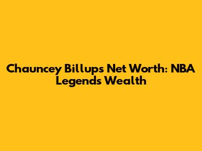 Chauncey Billups' Net Worth: NBA Legend's Wealth
