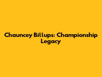 Chauncey Billups: Championship Legacy