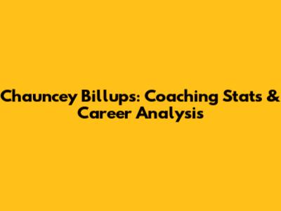 Chauncey Billups: Coaching Stats & Career Analysis
