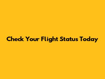 Check Your Flight Status Today