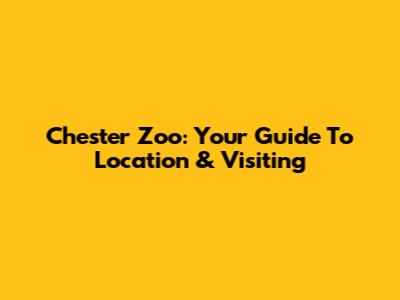Chester Zoo: Your Guide To Location & Visiting