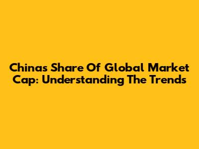 China's Share Of Global Market Cap: Understanding The Trends