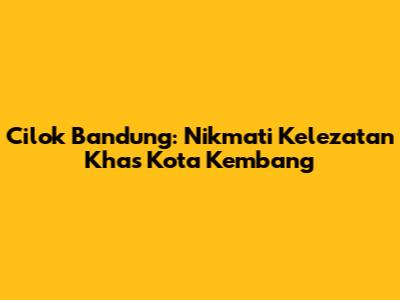 Cilok Bandung: Nikmati Kelezatan Khas Kota Kembang
