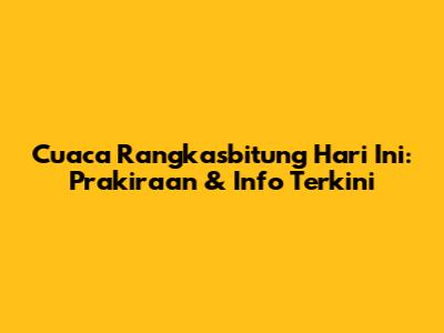 Cuaca Rangkasbitung Hari Ini: Prakiraan & Info Terkini