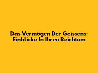 Das Vermögen Der Geissens: Einblicke In Ihren Reichtum