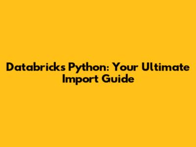 Databricks Python: Your Ultimate Import Guide