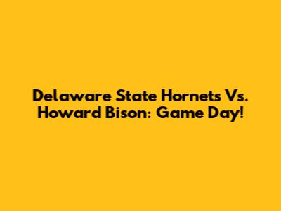 Delaware State Hornets Vs. Howard Bison: Game Day!