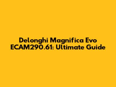 Delonghi Magnifica Evo ECAM290.61: Ultimate Guide