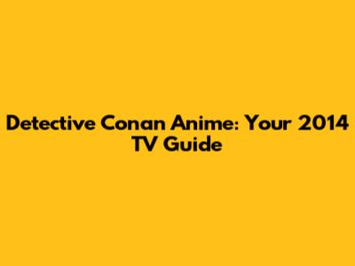 Detective Conan Anime: Your 2014 TV Guide