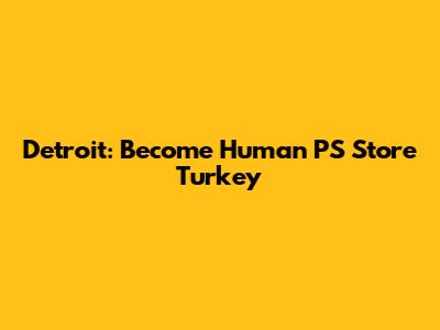 Detroit: Become Human PS Store Turkey