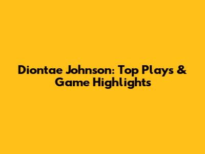 Diontae Johnson: Top Plays & Game Highlights