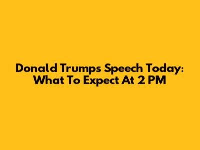 Donald Trump's Speech Today: What To Expect At 2 PM