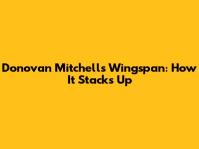 Donovan Mitchell's Wingspan: How It Stacks Up