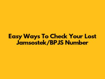 Easy Ways To Check Your Lost Jamsostek/BPJS Number