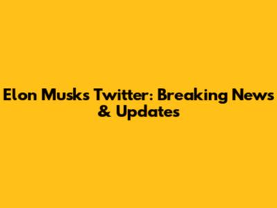 Elon Musk's Twitter: Breaking News & Updates