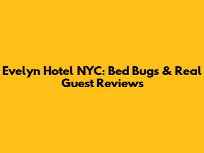 Evelyn Hotel NYC: Bed Bugs & Real Guest Reviews