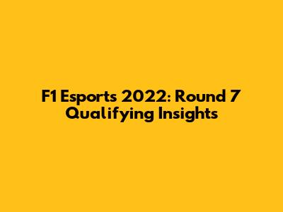 F1 Esports 2022: Round 7 Qualifying Insights