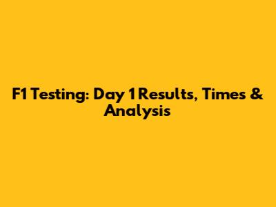 F1 Testing: Day 1 Results, Times & Analysis