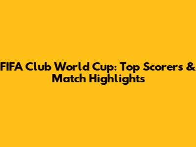 FIFA Club World Cup: Top Scorers & Match Highlights