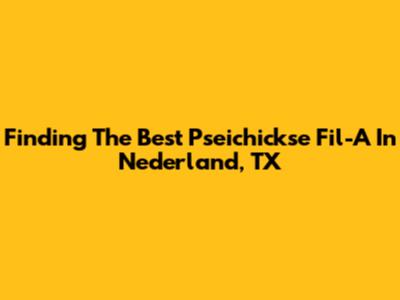 Finding The Best Pseichickse Fil-A In Nederland, TX
