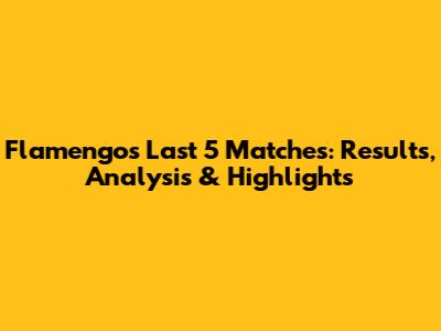 Flamengo's Last 5 Matches: Results, Analysis & Highlights